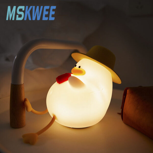 USB Rechargeable Cute Duck Night Light for Kids 7 Colors Changing Silicone Night Light for Baby Room Nursery Decor with Timer