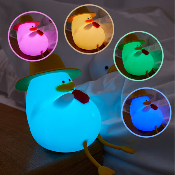 USB Rechargeable Cute Duck Night Light for Kids 7 Colors Changing Silicone Night Light for Baby Room Nursery Decor with Timer - Image 4