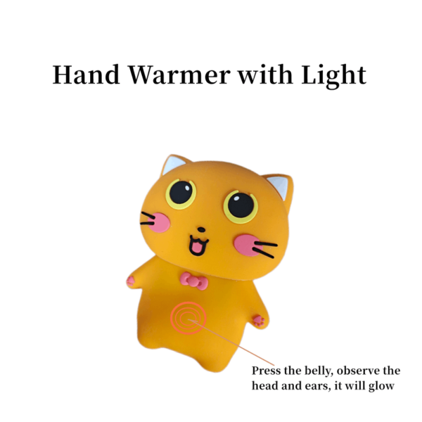 2023 New Design Mskwee Portable Cute Cat Hot Hand Warmers With Light Mini Reusable Electric Recharge USB Hand Warmer - Image 7