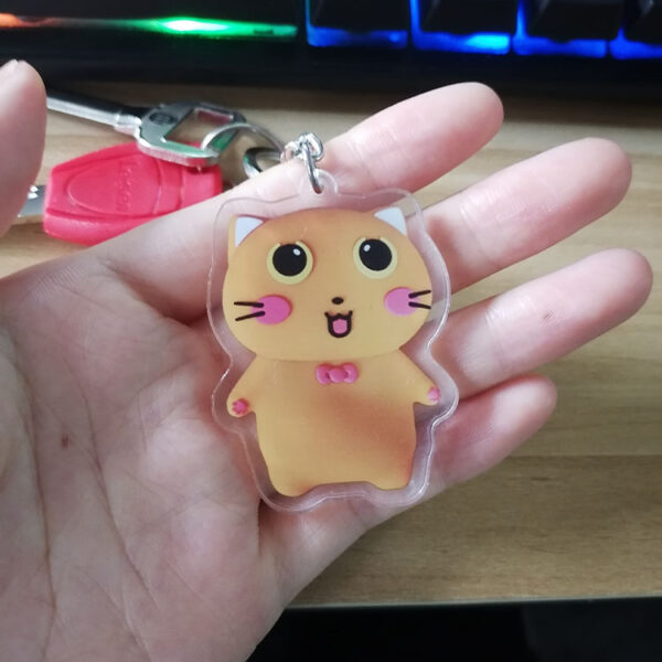 Factory Cheap Price Plastic Acrylic Charm Double Sided Printed Keychain Custom Design Mskwee Cat Cartoon Acrylic Keyring - Image 5