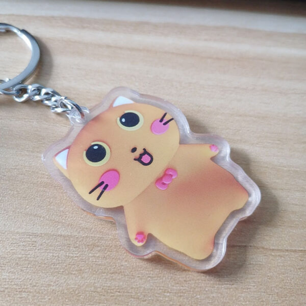 Factory Cheap Price Plastic Acrylic Charm Double Sided Printed Keychain Custom Design Mskwee Cat Cartoon Acrylic Keyring - Image 3