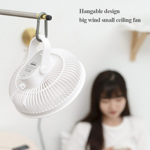 Portable USB Rechargeable Ceiling Fan 8000mAh Cordless Camping Fan with Hanging Hook, 4 Speeds Wind and Timer for Home Outdoor - Image 2