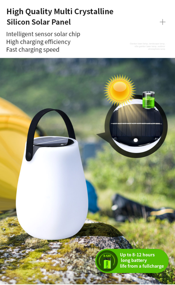 Portable Camping Lamp Outdoor Waterproof Solar USB Rechargeable LED Decor Hanging Lantern Emergency Rechargeable Led Light Bulb - Image 5