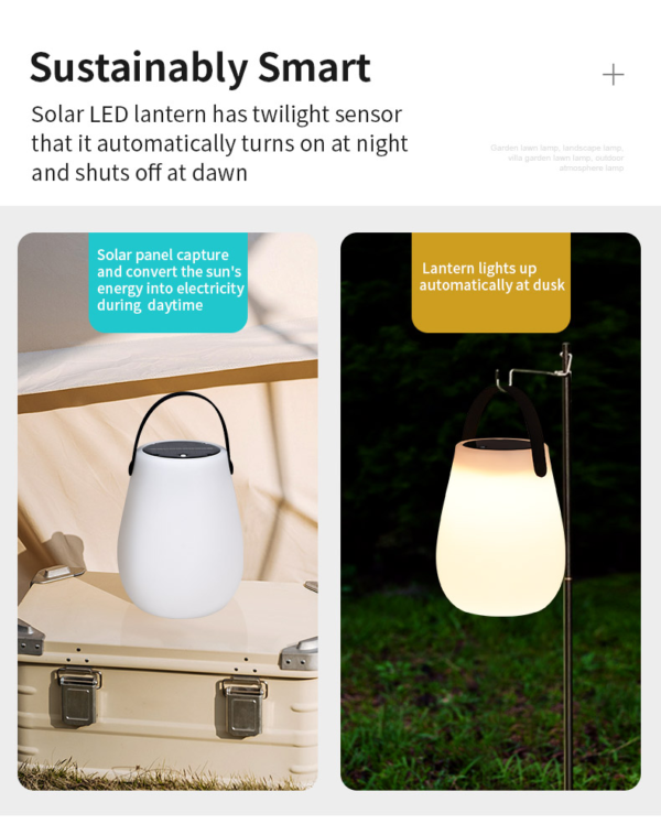 Portable Camping Lamp Outdoor Waterproof Solar USB Rechargeable LED Decor Hanging Lantern Emergency Rechargeable Led Light Bulb - Image 7