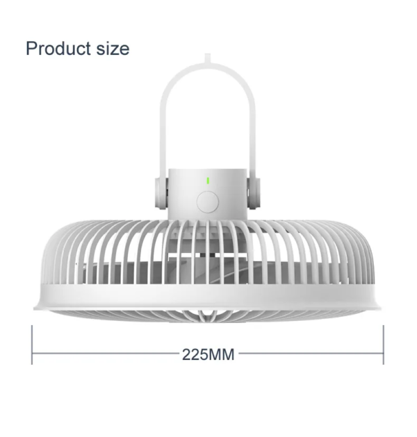 Portable USB Rechargeable Ceiling Fan 8000mAh Cordless Camping Fan with Hanging Hook, 4 Speeds Wind and Timer for Home Outdoor - Image 8