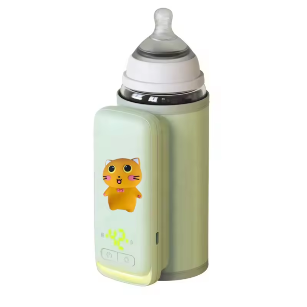 Mskwee Portable Bottle Warmer Baby Milk Heat Keeper with LED Display and Light USB Rechargeable Bottle Warmer for Car Travel